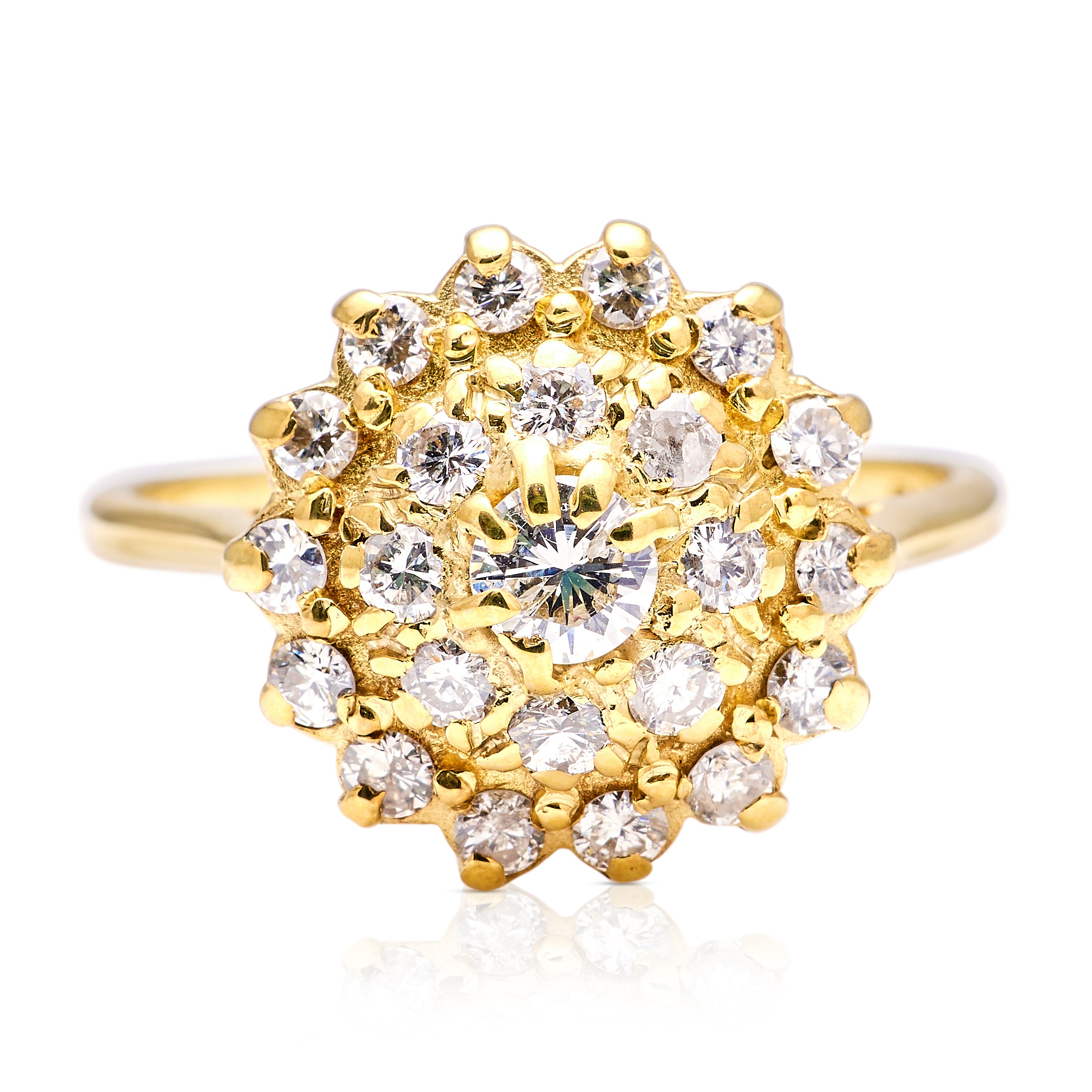 10k Yellow Gold Cluster 2024 Ring-Last Price Drop