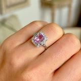 Art Deco, pink sapphire & diamond cluster ring