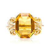 Vintage, 1940s citrine cocktail ring front