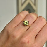 Vintage, 1980s single-stone chrysoberyl ring worn on hand