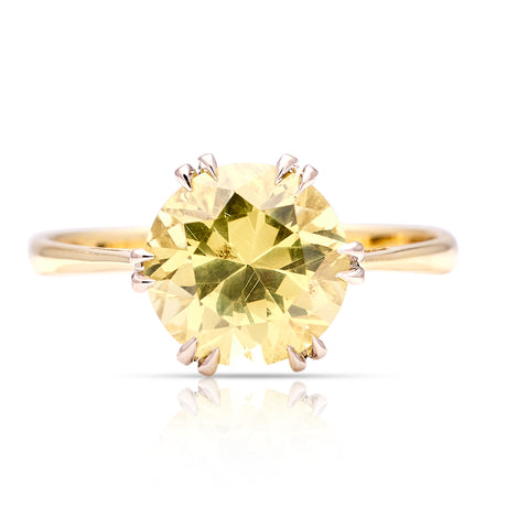 Vintage, 1980s single-stone chrysoberyl ring front