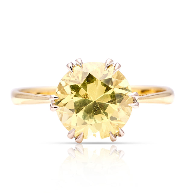 Vintage, 1980s single-stone chrysoberyl ring front