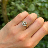 Vintage, 1970s diamond cluster engagement ring, 14ct rose gold