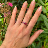 Antique, Victorian Burmese ruby five stone ring