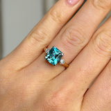 Vintage, Art Deco blue zircon and diamond ring