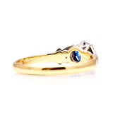 1700-Vintage, 1960s single-stone sapphire ring back