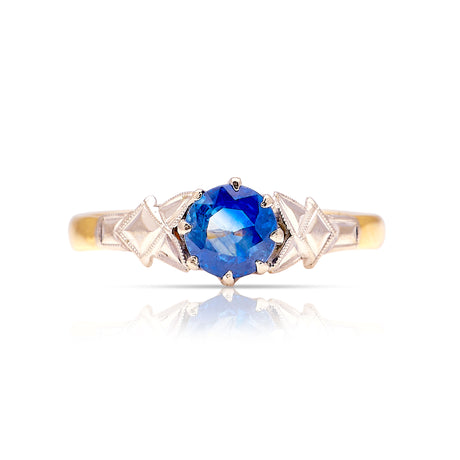 1700-Vintage, 1960s single-stone sapphire ring front