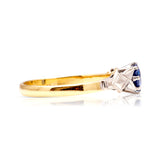 1700-Vintage, 1960s single-stone sapphire ring side