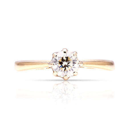 1791-Antique, Edwardian solitaire diamond ring  front