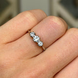 Antique, Edwardian three-stone diamond ring