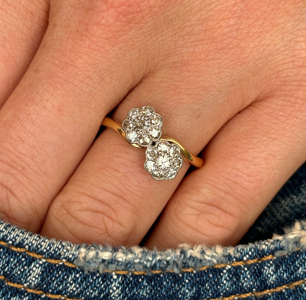 Antique, Edwardian diamond cluster ring