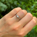 Antique, Edwardian diamond solitaire engagement ring, 18ct white gold