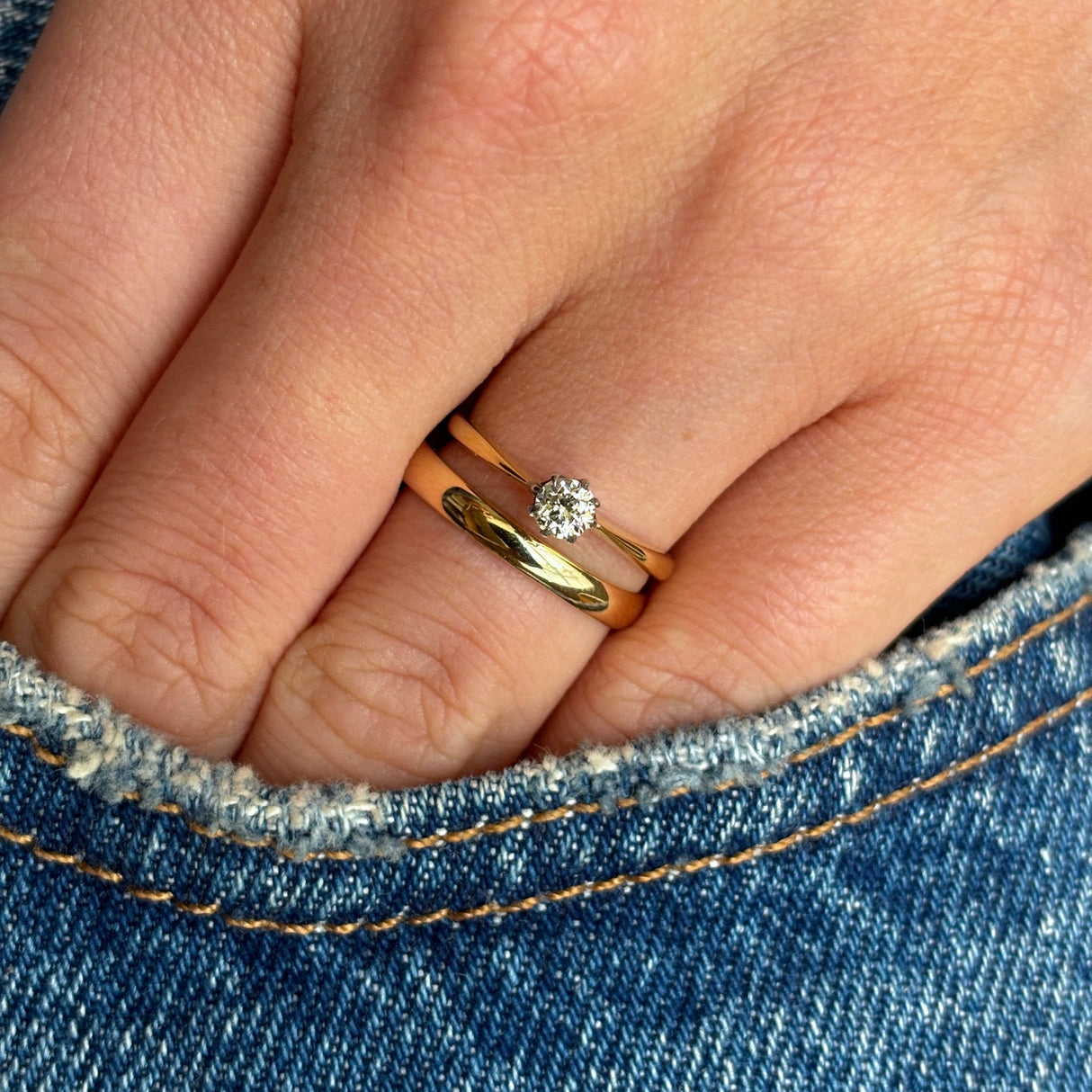 Antique, Edwardian solitaire engagement ring