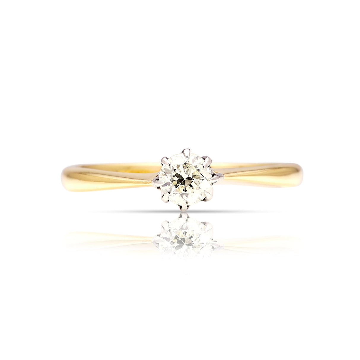 Antique, Edwardian solitaire engagement ring front
