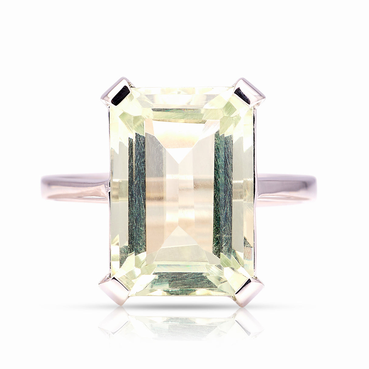 Vintage, green aquamarine single-stone ring