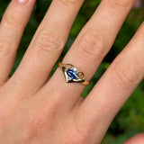 Vintage, 1990s sapphire & diamond three-stone ring