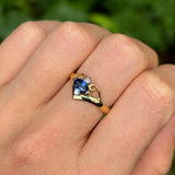 Vintage, 1990s sapphire & diamond three-stone ring