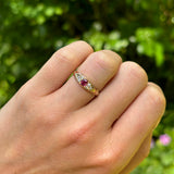 Antique, Victorian ruby & diamond ring, 18ct yellow gold