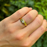 Antique, Victorian diamond gypsy ring, 18ct yellow gold