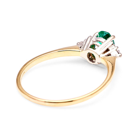 Vintage, 1970s emerald & diamond ring back