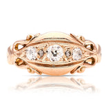 Antique, Edwardian three-stone ring, 9ct yellow gold