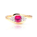 Antique, Edwardian ruby & diamond twist ring front