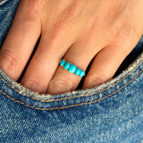 Antique, Victorian turquoise half-hoop ring