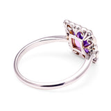 Antique, Georgian amethyst ring & diamond cluster back