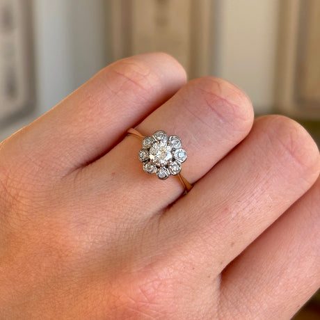 Antique, Edwardian diamond daisy cluster ring