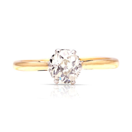 Vintage, solitaire diamond ring front