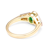 Vintage, 1970s inspired emerald & diamond ring back