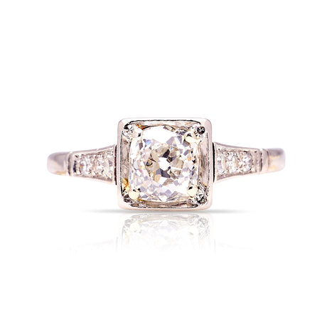 Vintage, Art Deco diamond engagement ring front