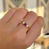 Antique, Edwardian ruby & diamond three-stone ring