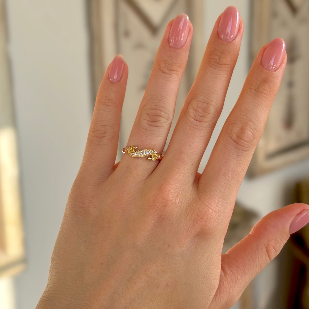 Antique, Edwardian five-stone diamond ring