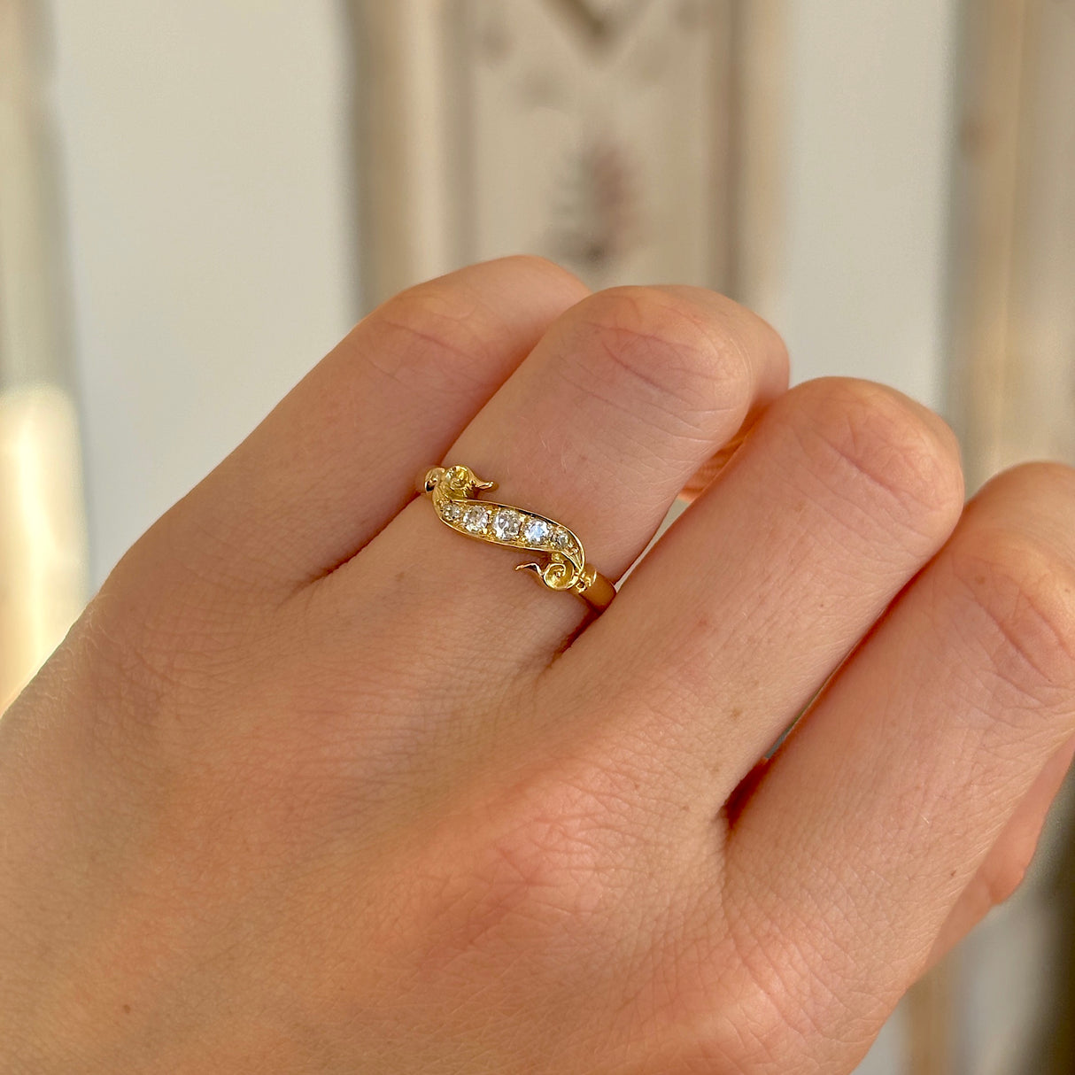 Antique, Edwardian five-stone diamond ring