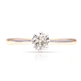 Antique, Edwardian solitaire diamond engagement ring, 18ct yellow gold & platinum front