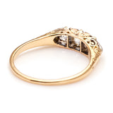 Antique, Edwardian three-stone diamond ring