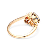 Antique, Late Edwardian sapphire & diamond cluster ring back