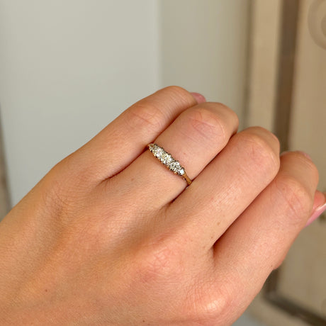 Antique, Edwardian five-stone diamond ring