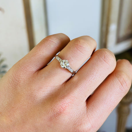 Antique, Edwardian solitaire diamond engagement ring