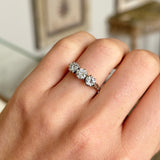 Antique, Edwardian three-stone diamond ring