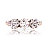 Antique, Edwardian three-stone diamond ring