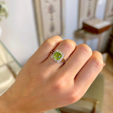 Antique, Edwardian peridot & diamond cluster ring