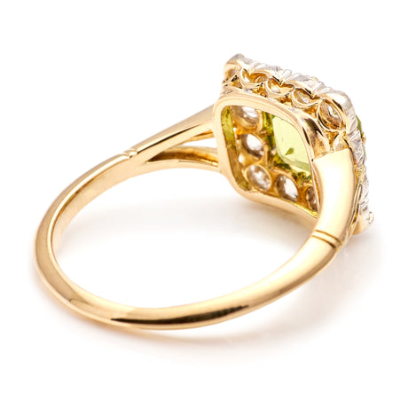 
Antique, Edwardian peridot & diamond cluster ring
