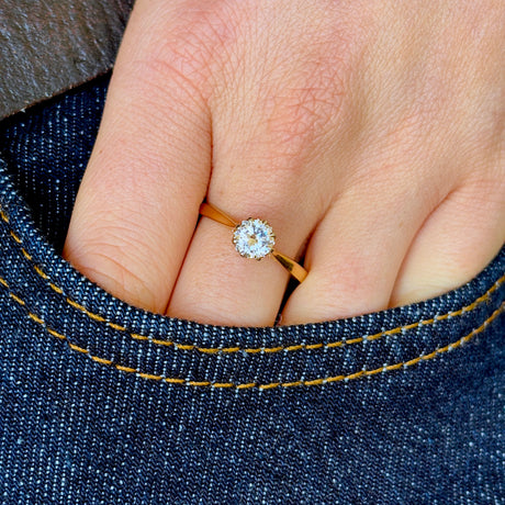 Antique, Edwardian diamond solitaire ring