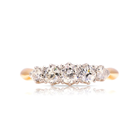 Antique, Edwardian five-stone diamond ring