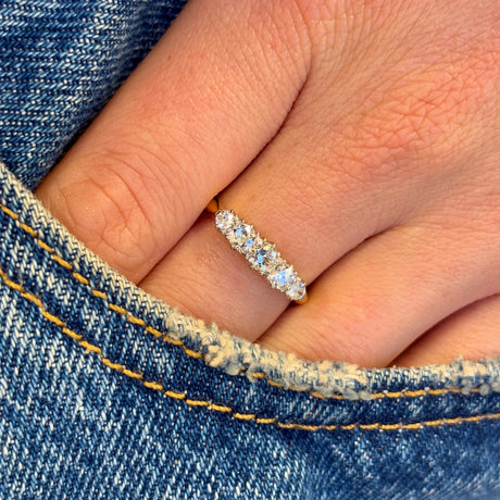 Antique, Edwardian five-stone diamond ring