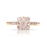 Antique, Edwardian diamond square cluster ring