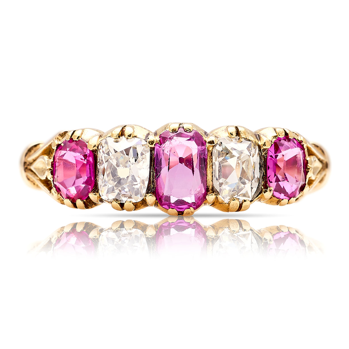 Antique, Victorian pink sapphire & diamond ring