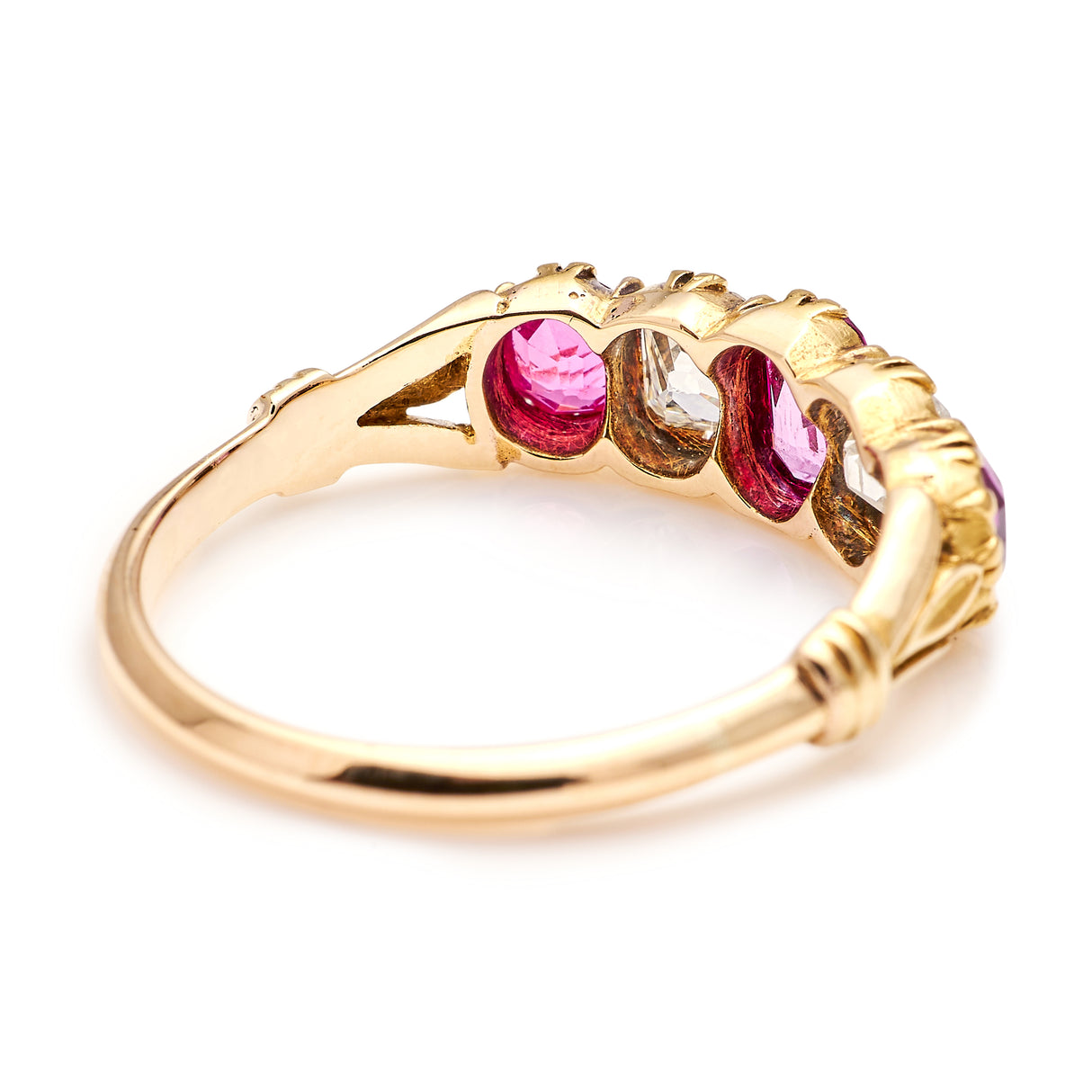 Antique, Victorian pink sapphire & diamond ring